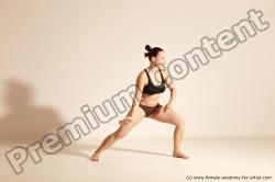 Underwear Martial art Woman White Moving poses Average long colored Dynamic poses Academic